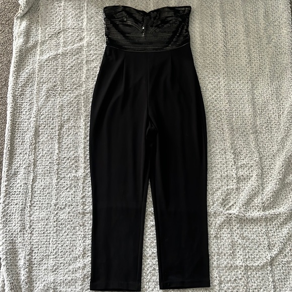 Express Pants & Jumpsuits Express Sequin Bodice Black Strapless